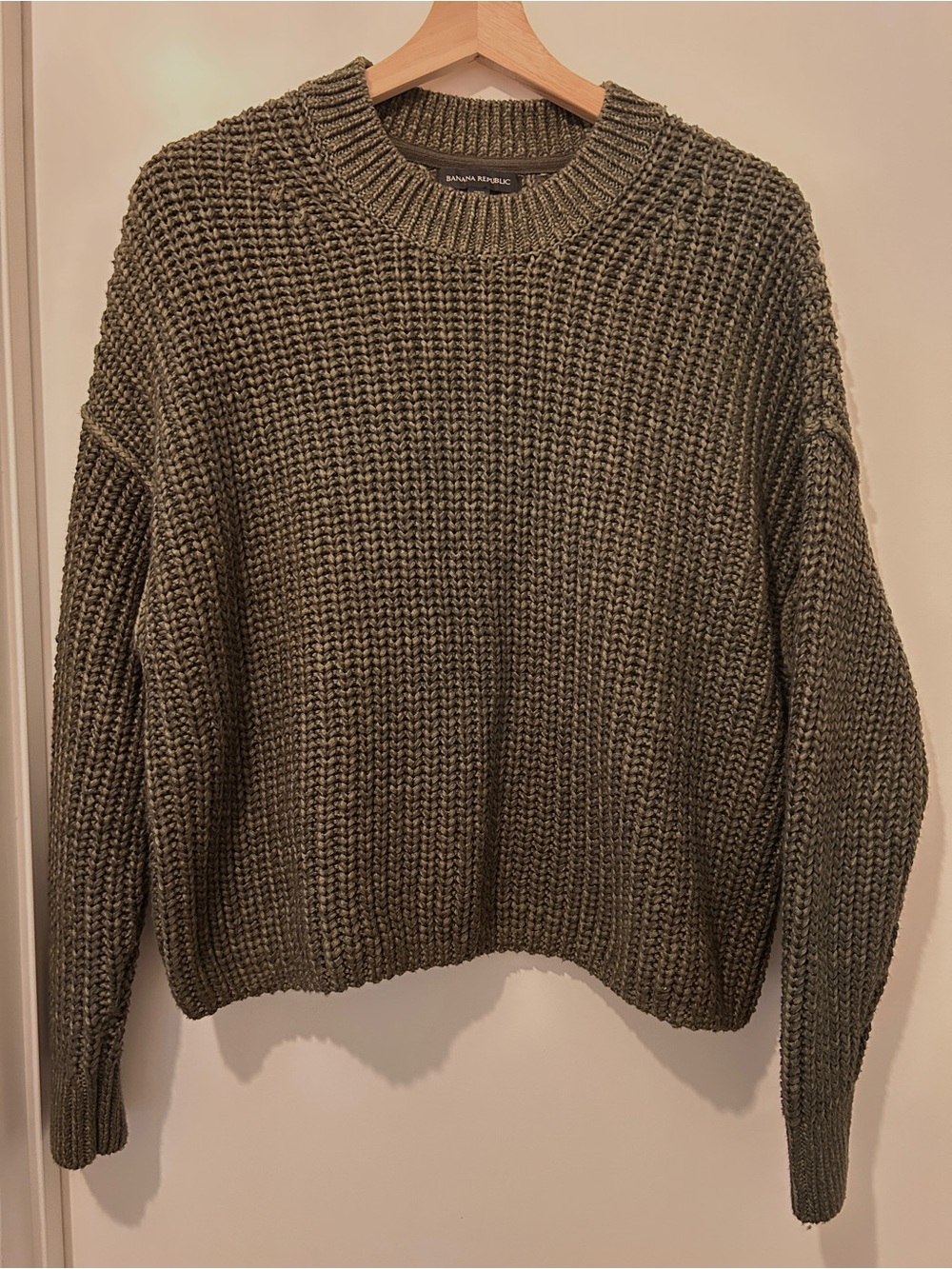 Banana Republic Olive Green Chunky Knit Sweater